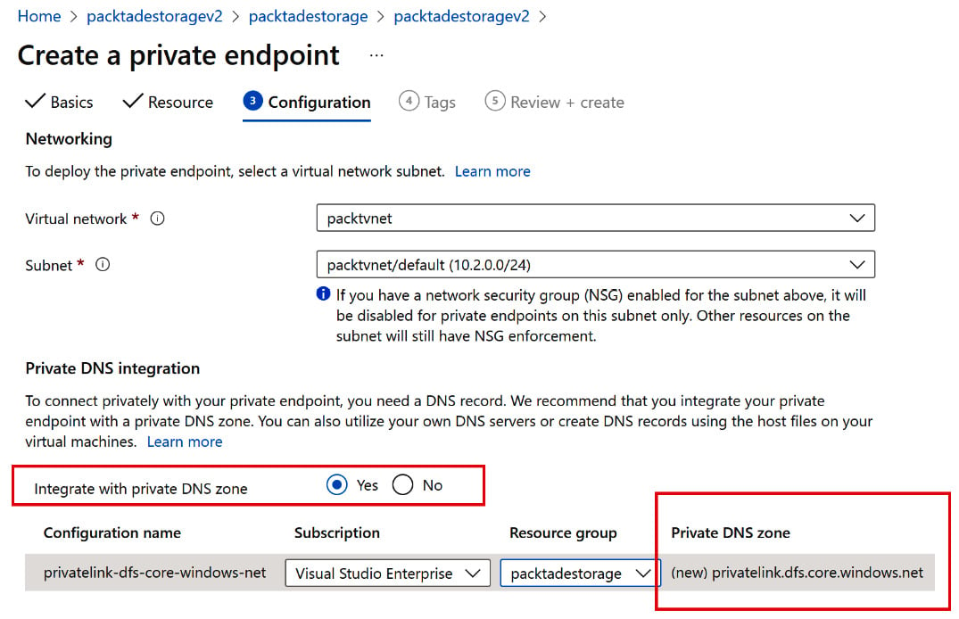 Figure 2.10 –  Creating a private DNS
