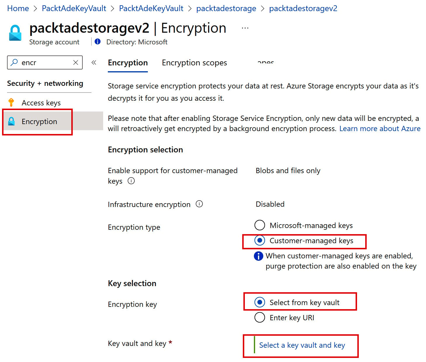 Figure 2.17 – Encrypting using customer-managed keys
