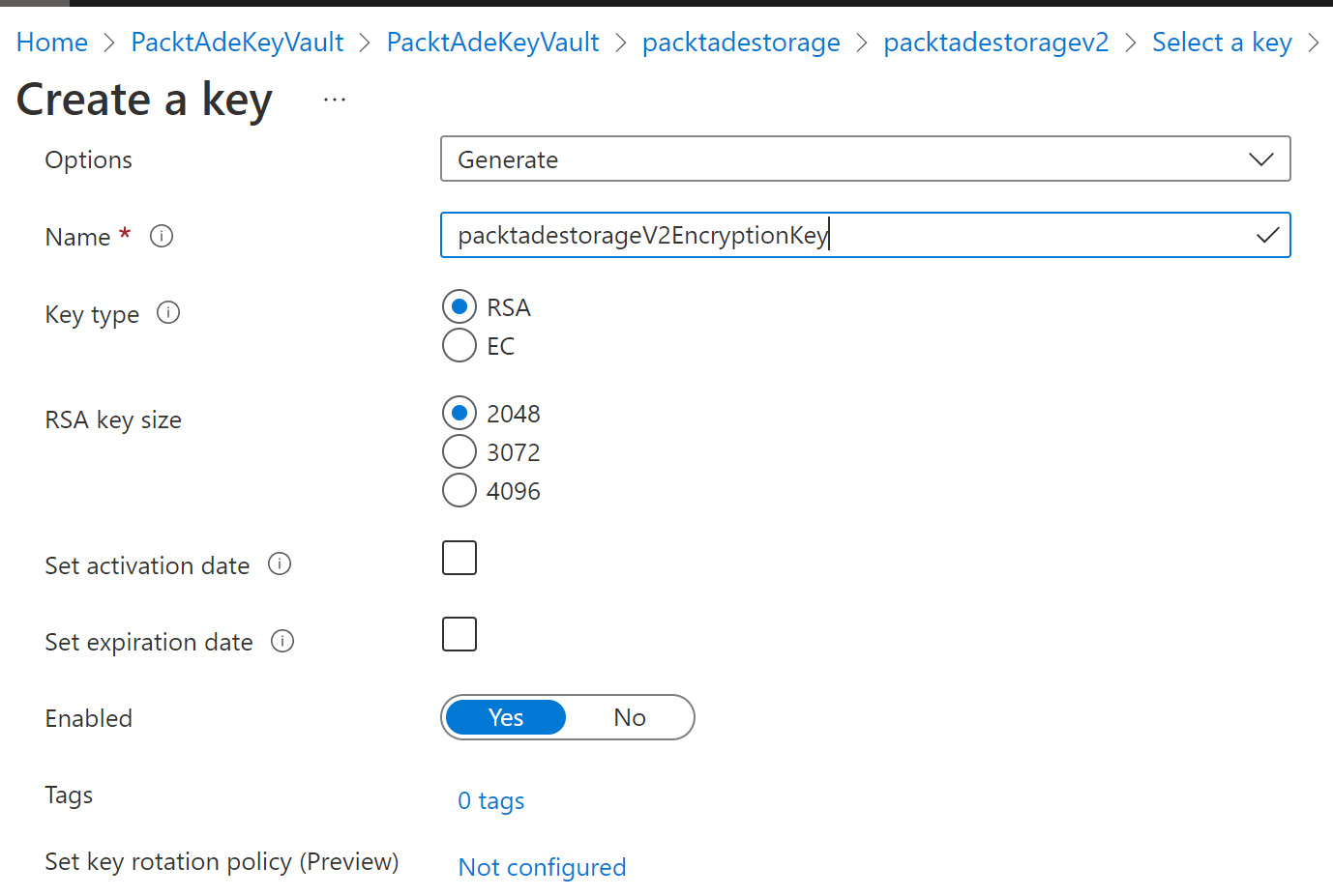 Figure 2.19 – Creating a key
