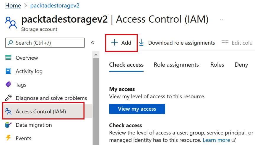 Figure 2.22 – Adding a role to a managed identity
