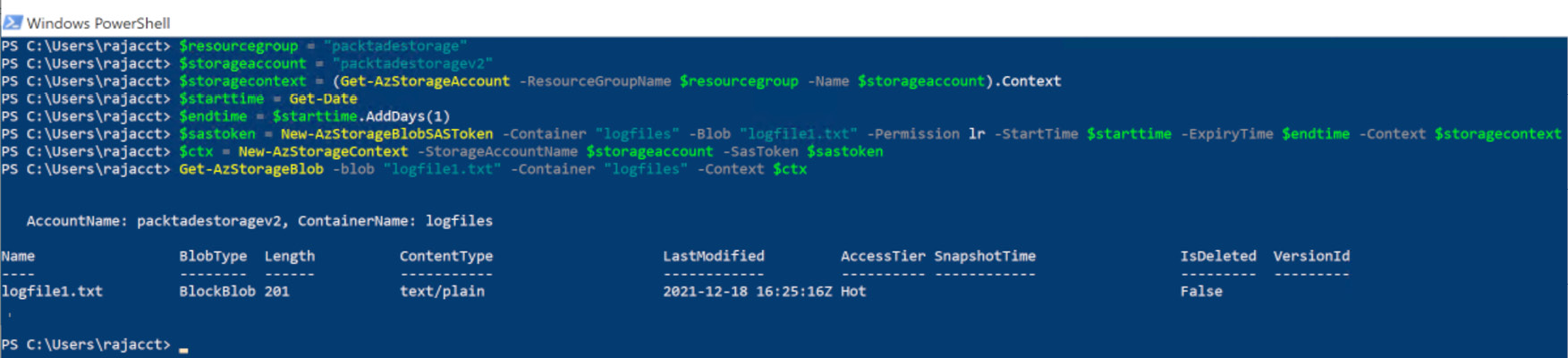 Figure 2.40 – Listing blobs using an SAS
