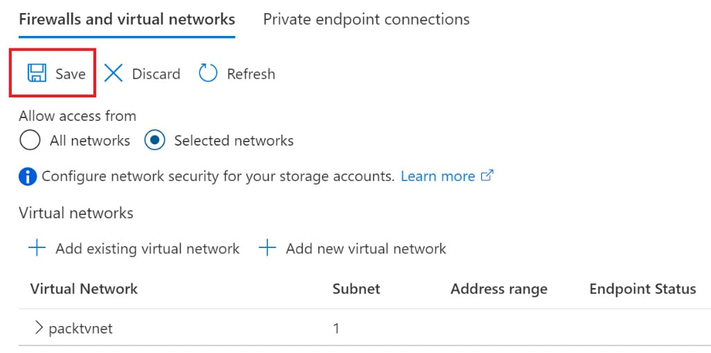 Figure 2.6 – Saving a virtual network configuration
