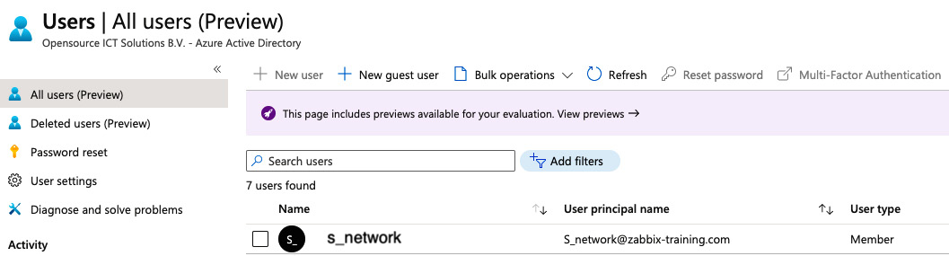 Figure 2.24 – The Azure Users and groups window
