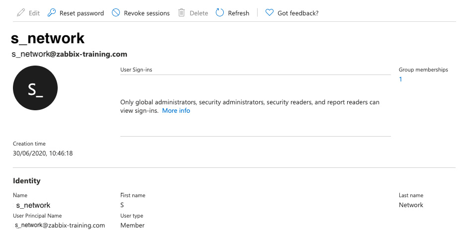 Figure 2.25 – The Azure user details window
