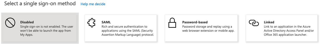 Figure 2.29 – The Azure enterprise application SAML option
