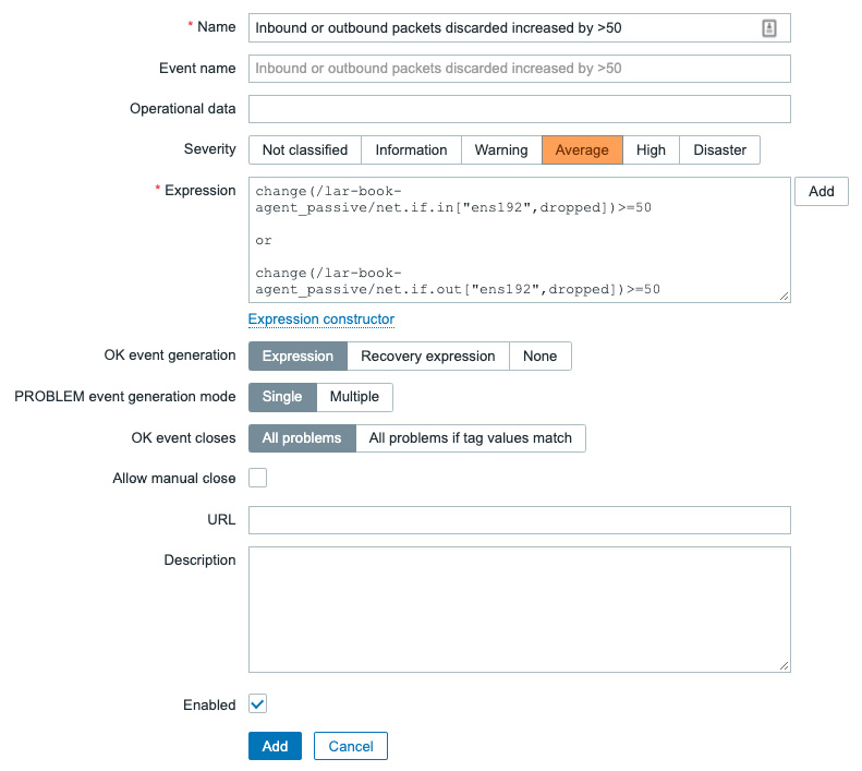 Setting up triggers Zabbix 6 IT Infrastructure Monitoring Cookbook
