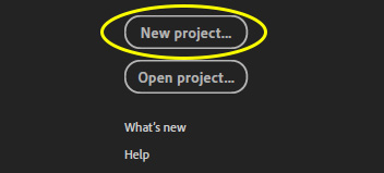 Figure 1.11: You can easily open or create new projects from the home screen