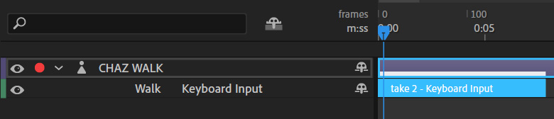 Figure 9.14: The keyframe input is shown on the timeline