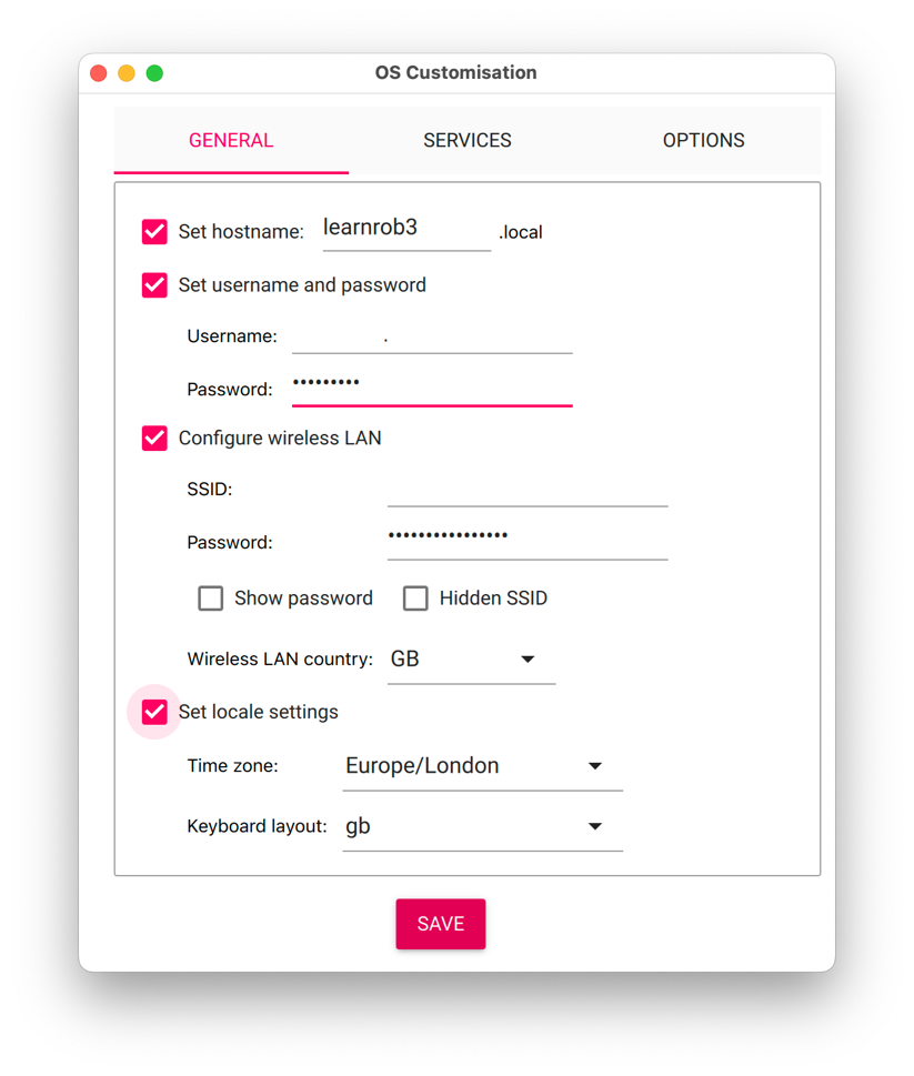 Figure 3.11 – The OS Customisation general tab