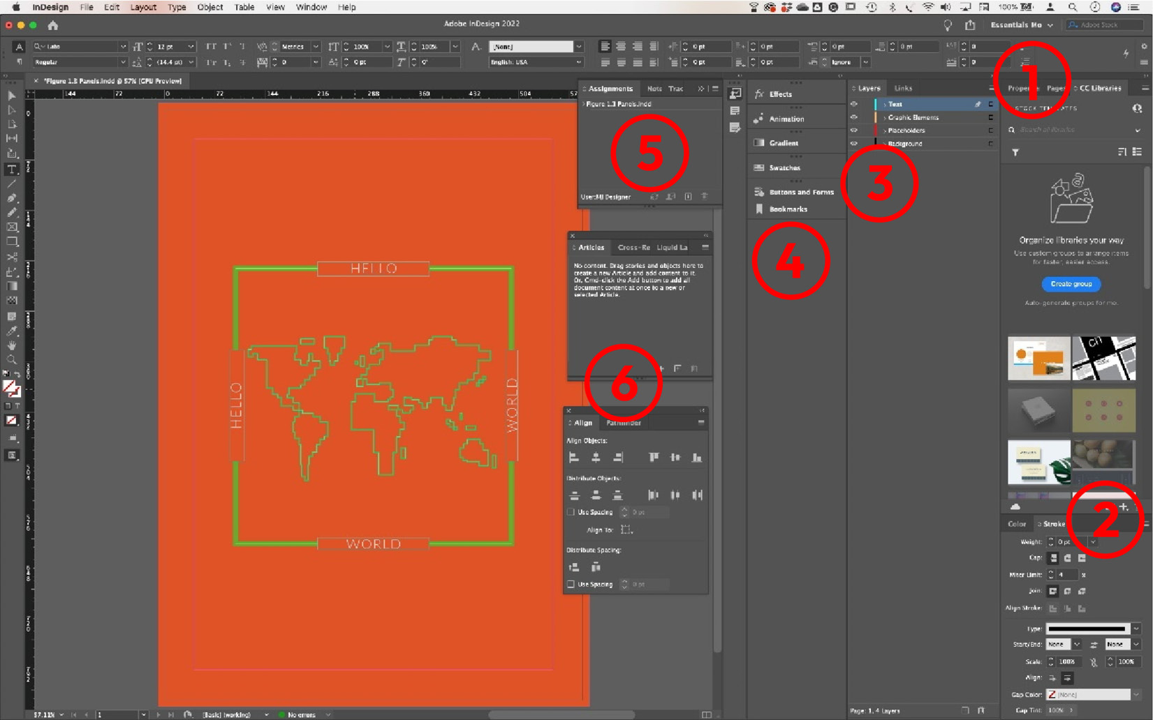 Figure 1.14: InDesign panels in various configurations