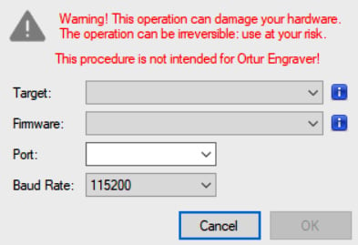 Figure 2.6 – GRBL loader dialog box in LaserGRBL