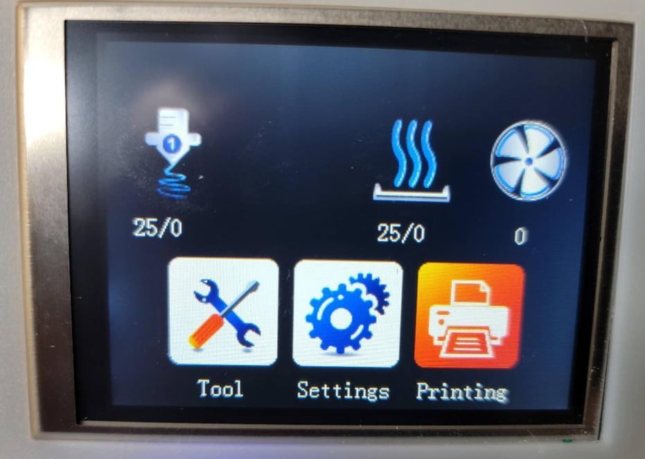 Figure 2.8 – Another TFT LCD with the default 3D printer firmware installed