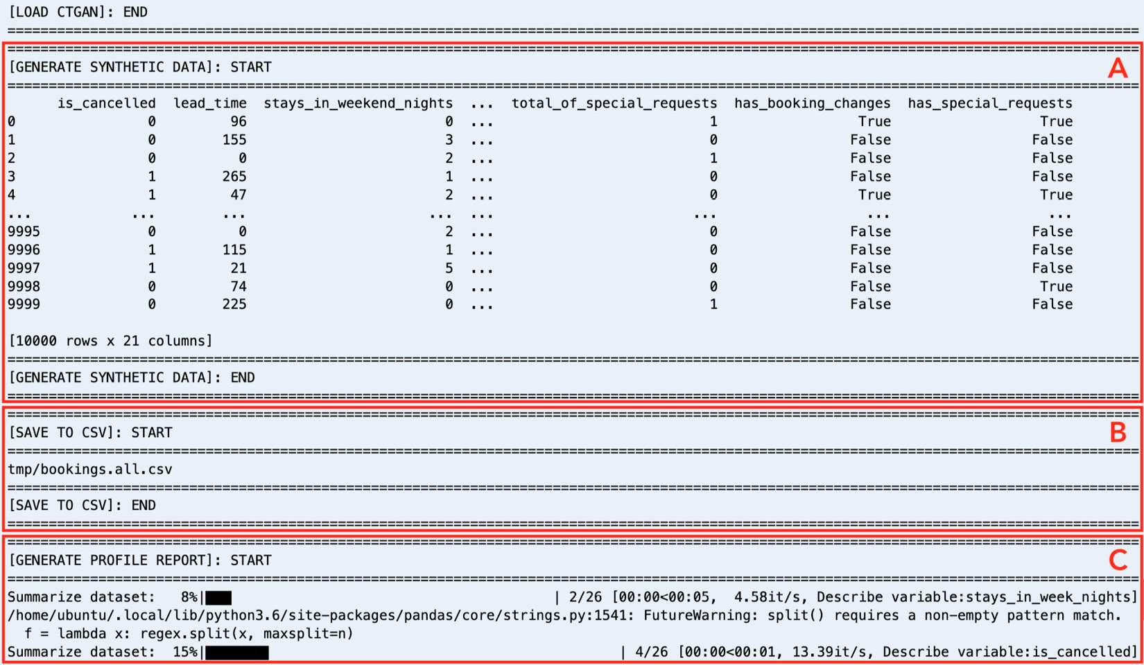 Figure 1.8 – Logs generated by data_generator.py
