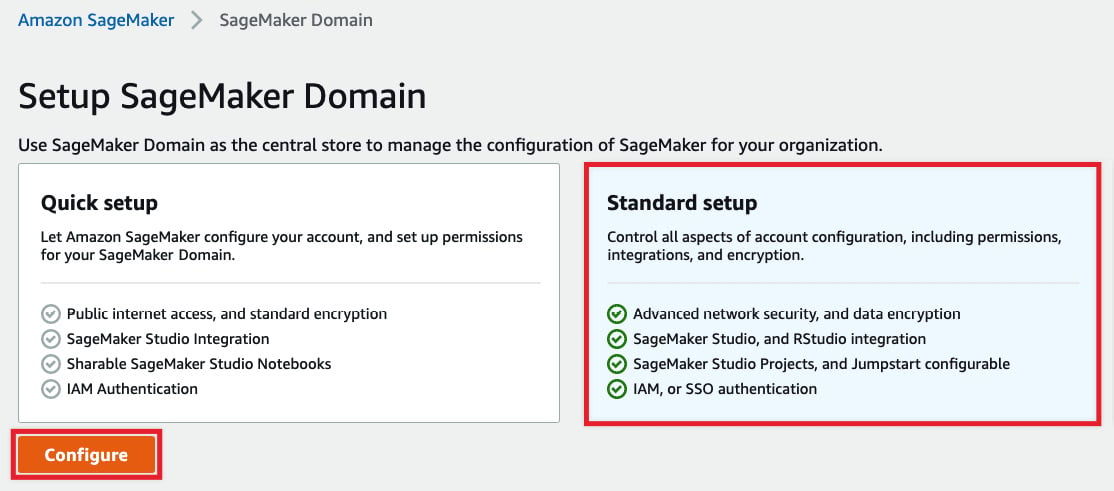 Figure 1.13 – Setup SageMaker Domain
