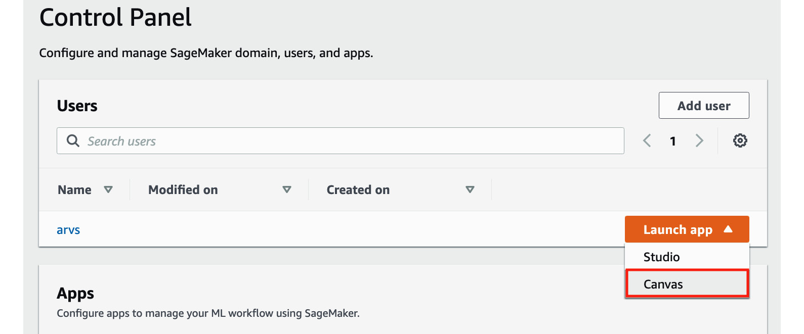 Figure 1.15 – Launching SageMaker Canvas
