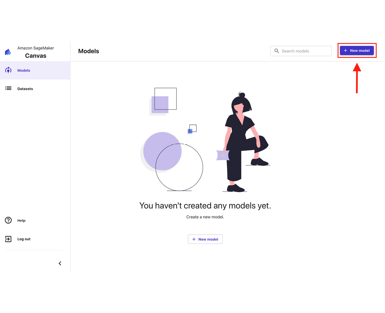 Figure 1.16 – The SageMaker Canvas Models page
