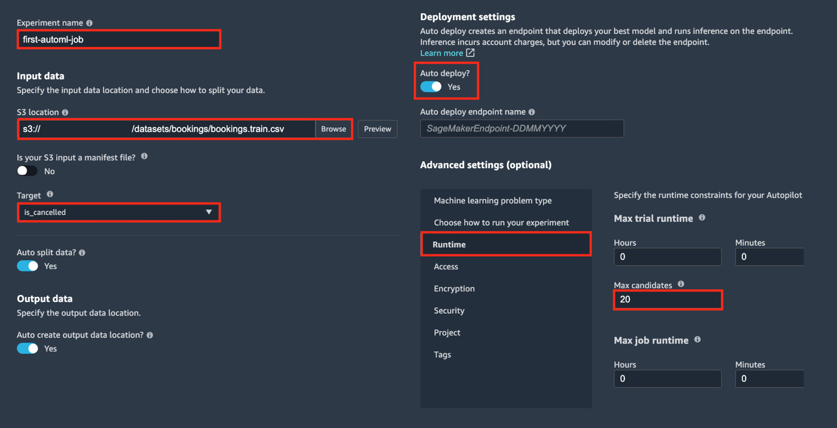 Figure 1.24 – Configuring the Autopilot experiment
