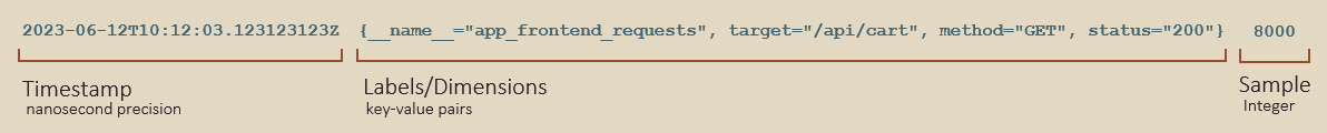 Figure 5.1 – A simplified view of metric data stored in the TSDB