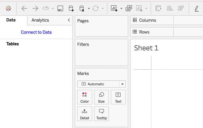 Figure 1.3 – Connect to Data in Tableau Desktop