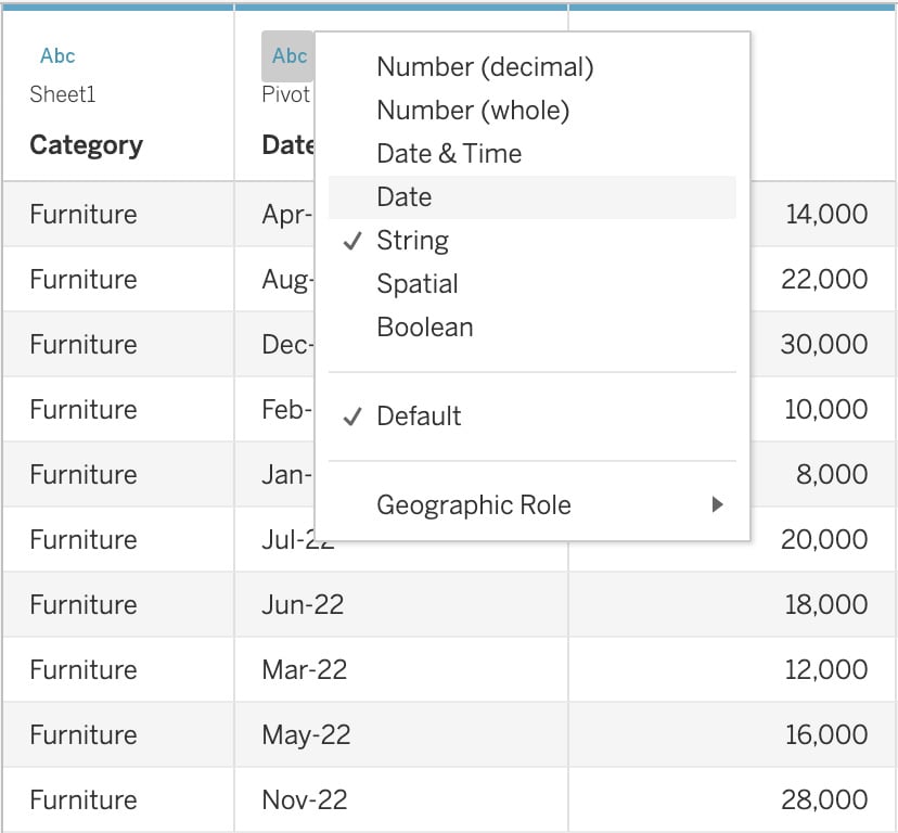 Figure 1.12 – Table details – changing the data type