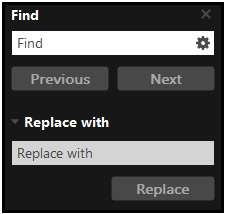 Figure 2.12 – Find/Replace with dialog box (Ctrl + F or Command + F)