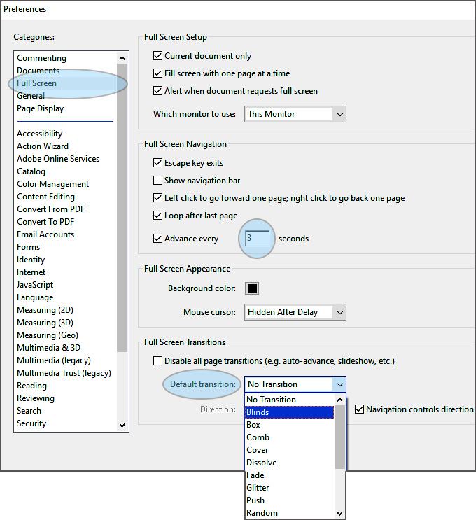 Figure 9.9 – Full Screen Mode presentation preferences