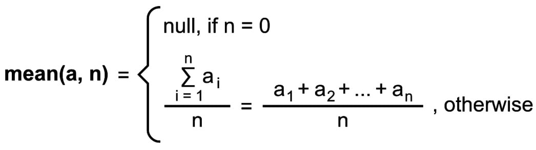 Figure 2.2 – Formula for calculating an arithmetic mean