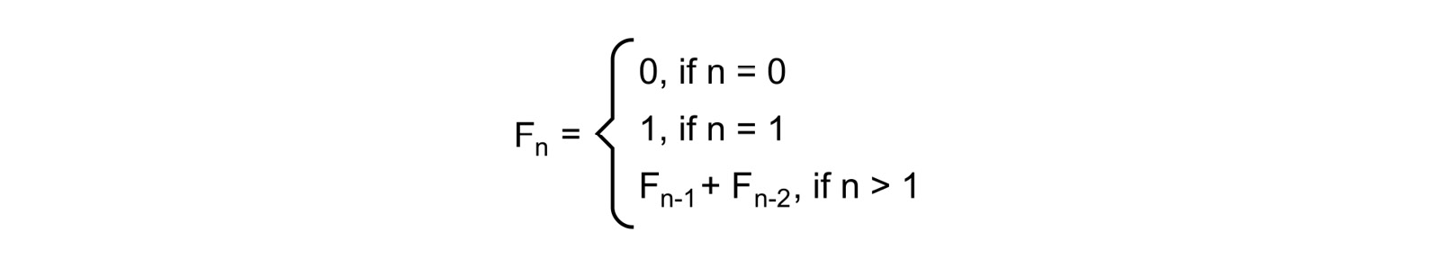 Figure 9.1 – A formula for calculating a number from the Fibonacci series