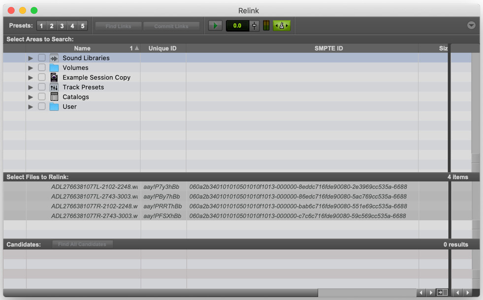 Figure 2.13: The Relink window