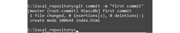 Figure 1.10 – A screenshot showing the commit state of Git