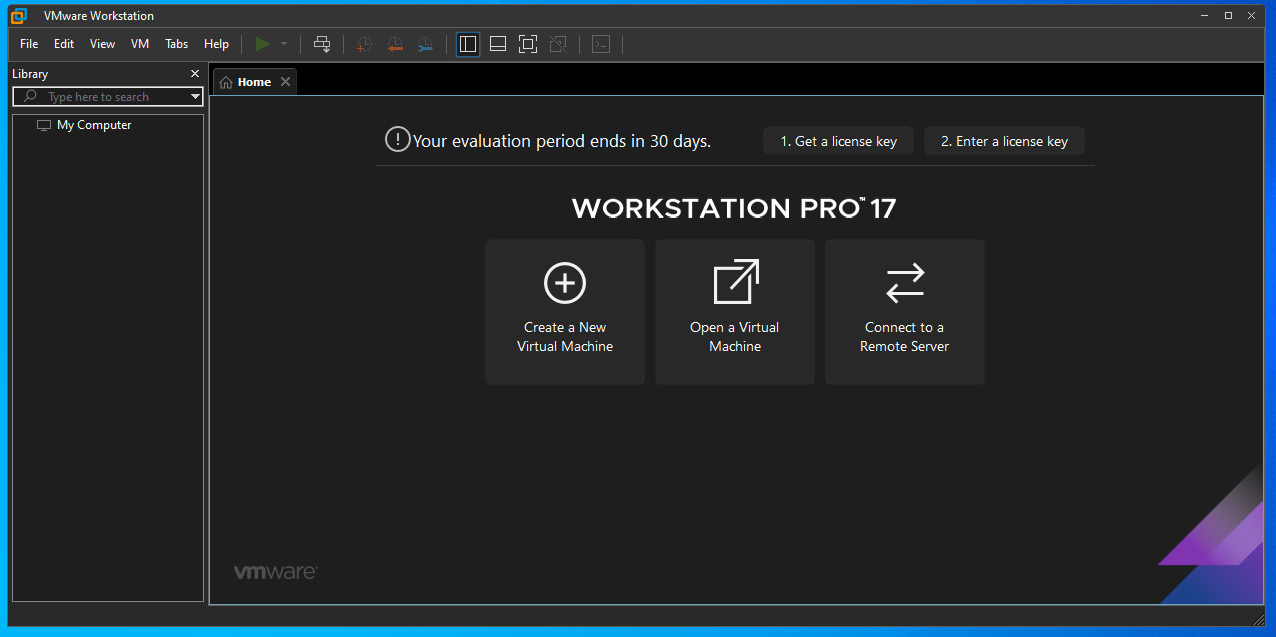 Figure 1.15 – VMware Workstation interface