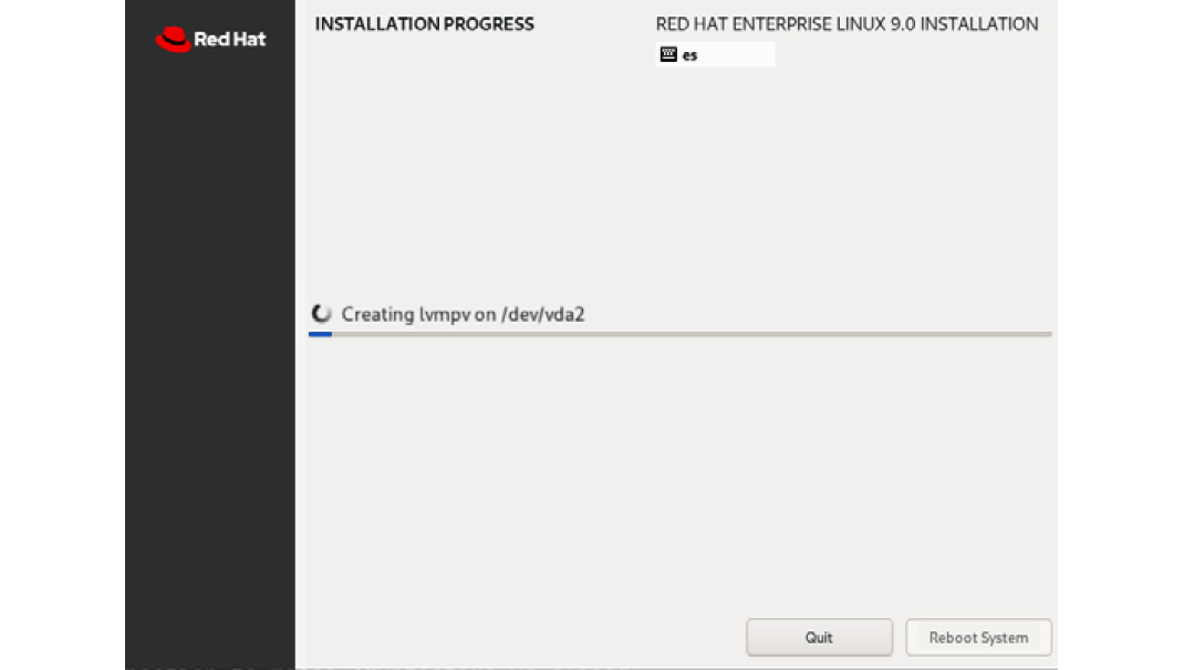 Figure 1.57 – RHEL 9 install – installation in progress
