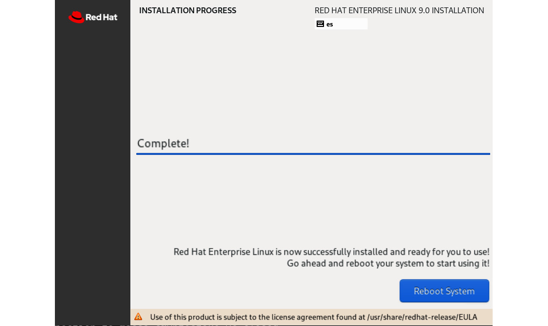 Figure 1.58 – RHEL 9 install – installation complete
