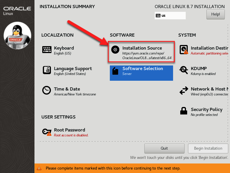 Figure 2.20 – Selecting Installation Source