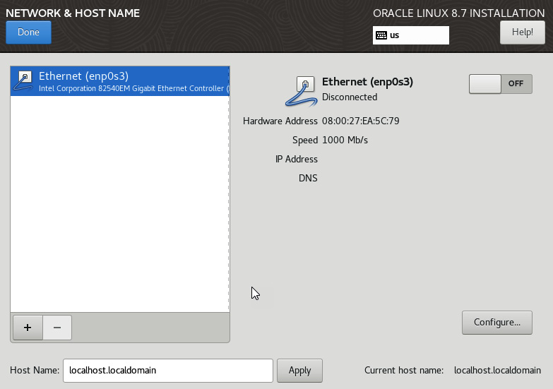 Figure 2.21 – Setting hostname and IP info