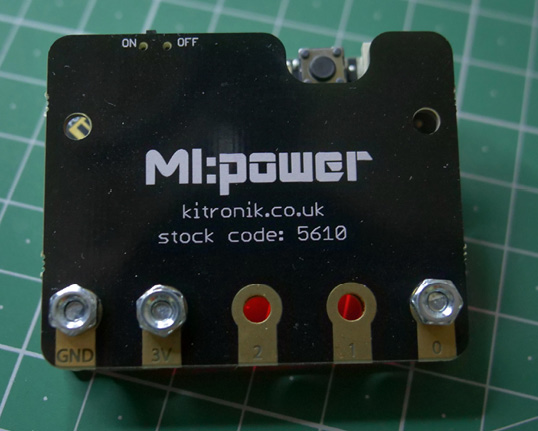 Figure 1.12 – The Micro:bit assembled with the MI:power board
