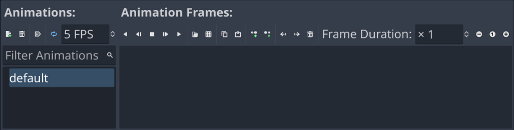 Figure 2.11: The SpriteFrames panel