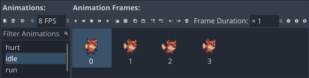 Figure 2.12: Setting up player animations