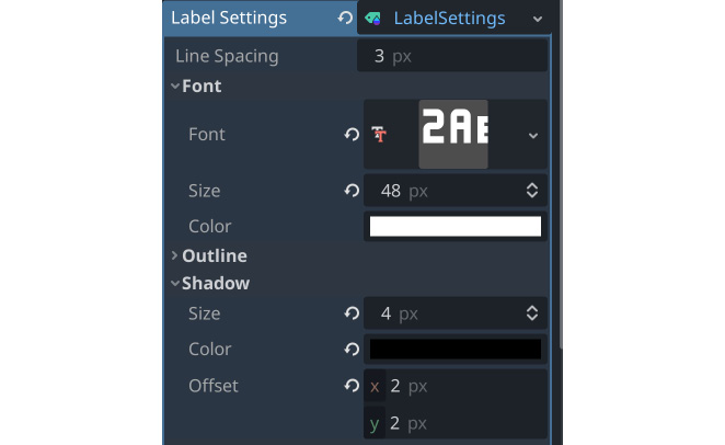 Figure 2.27: Font settings