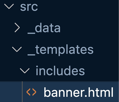 Figure 2.1 – banner.html should now be in the includes directory
