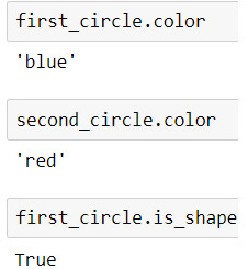 Figure 5.4 – Checking the attributes of our circles
