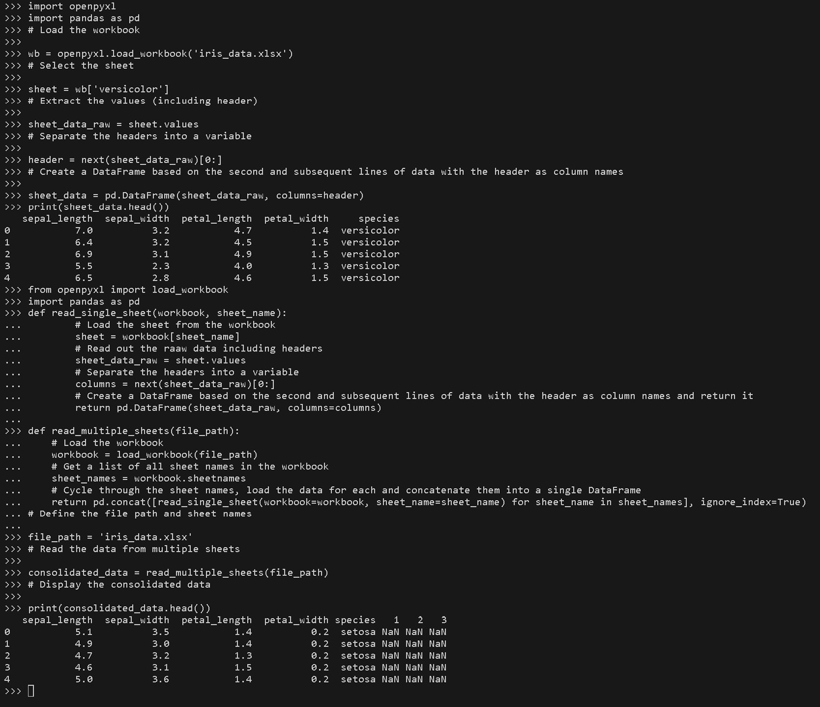 Figure 1.8 – Using the openxlsx package to read in the Excel file