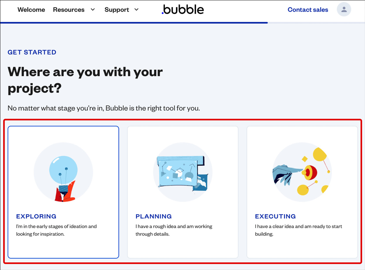 Figure 1.5: Bubble.io sign-up onboarding – step 3