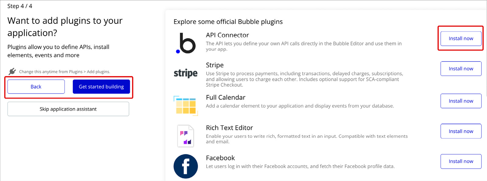 Figure ﻿1.12: Bubble.io – application assistant – step 4