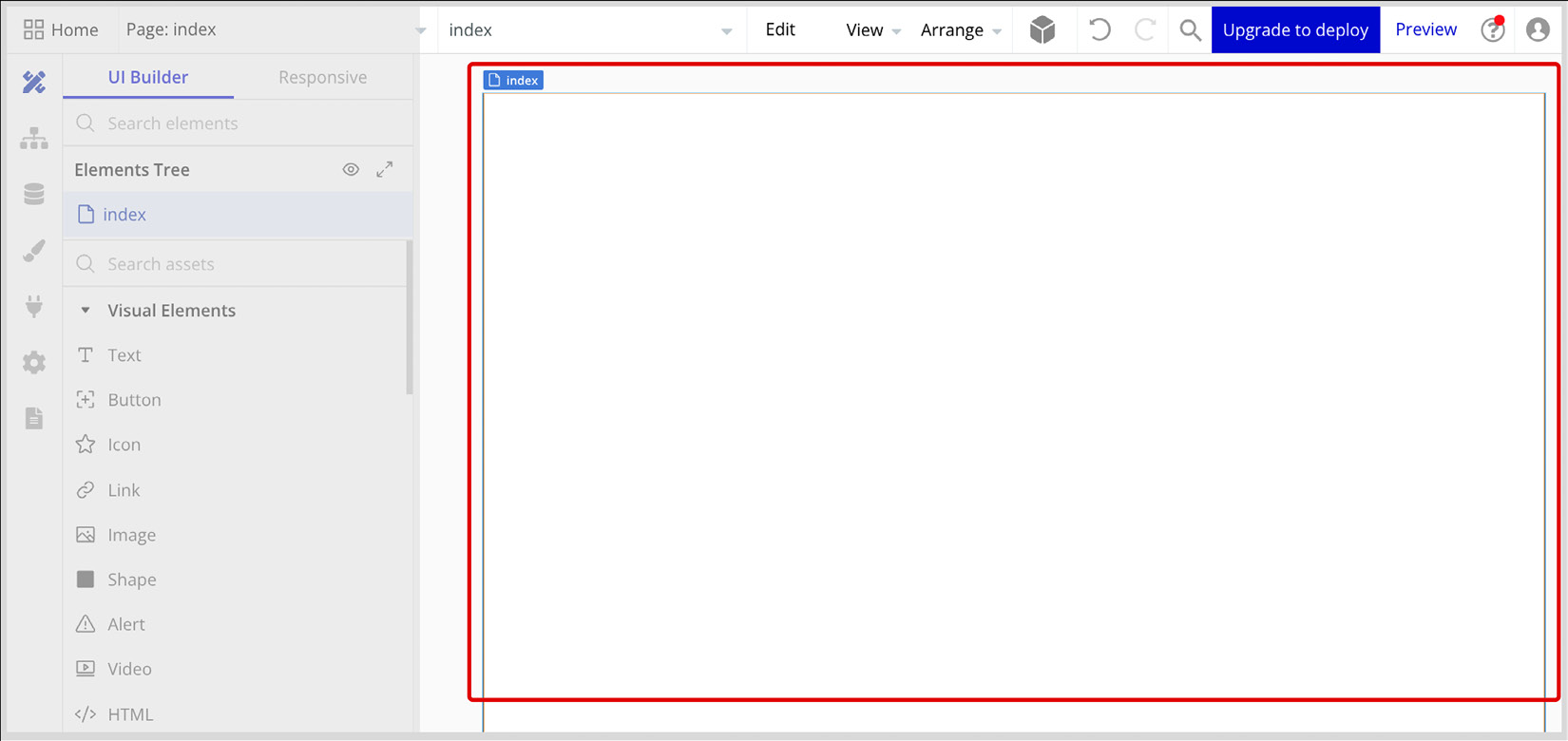 Figure ﻿1.18 Bubble.io – Bubble editor – Page