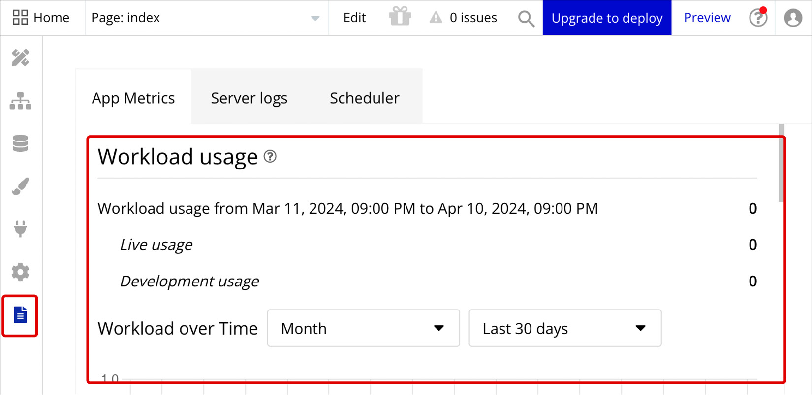 Figure ﻿1.27: Bubble.io – Logs tab