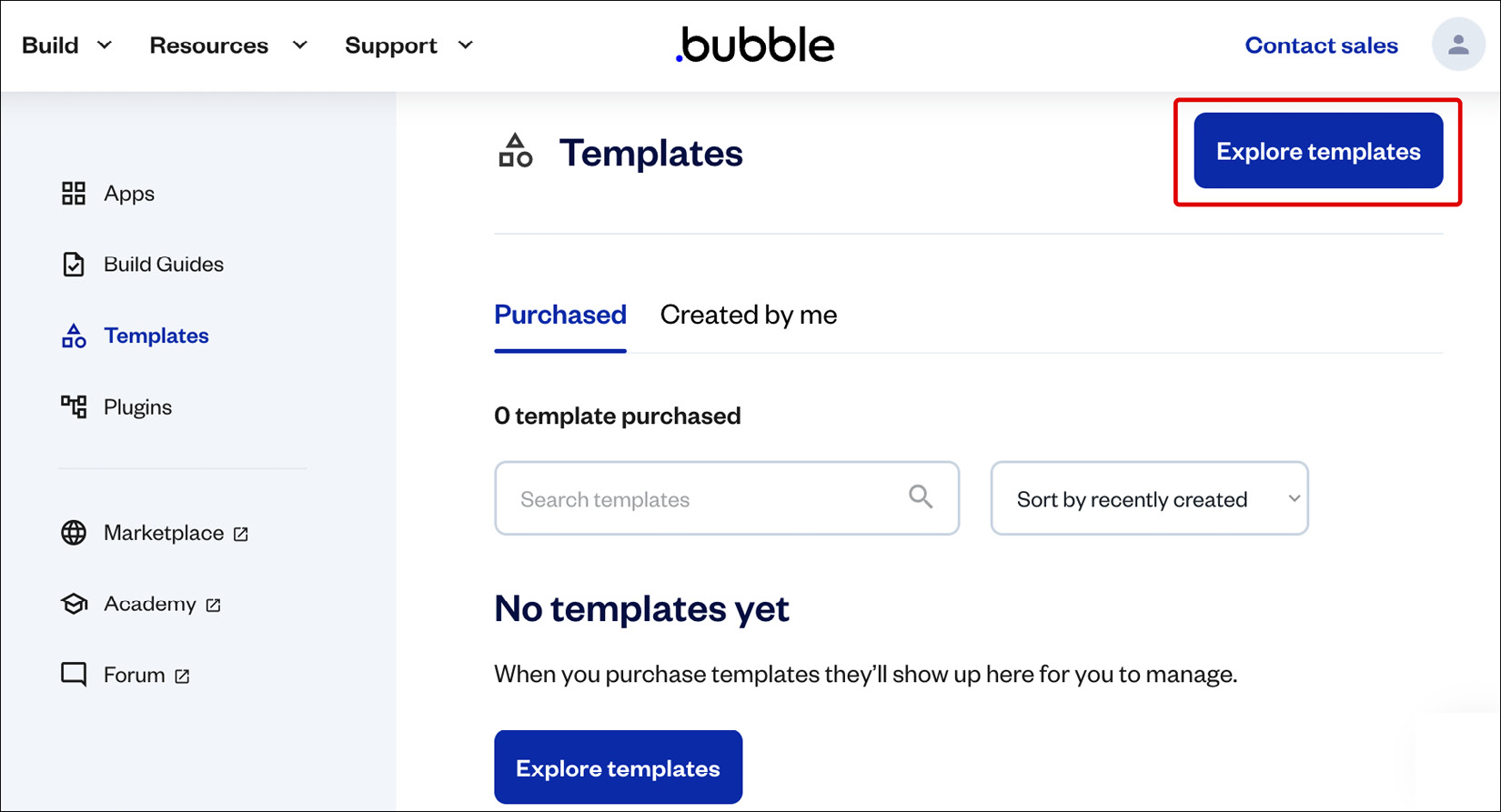 Figure ﻿1.31: Bubble.io – Account templates