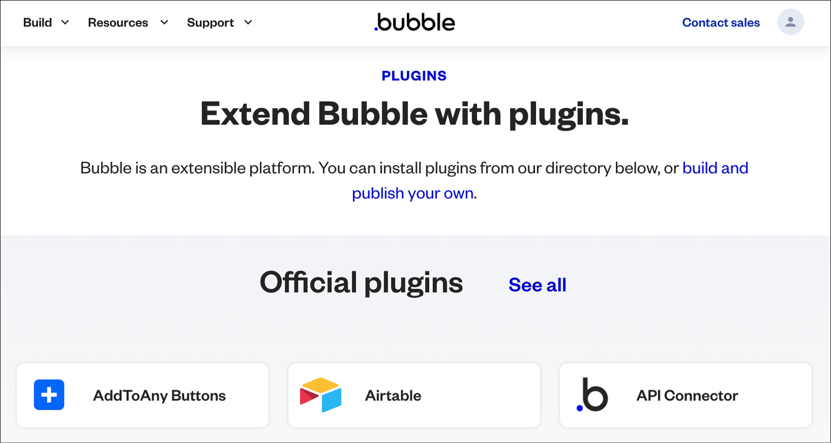 Figure ﻿1.34: Bubble.io – Plugins marketplace