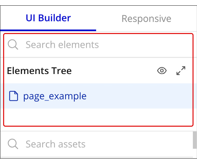 Figure 2.2: UI Builder – Elements Tree