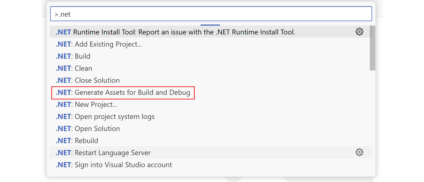 Figure 2.14 – Generating a launch.json file from the Command Palette